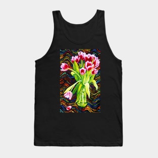 Still Life: Vase with Tulips on a Dagny Knit. Tank Top